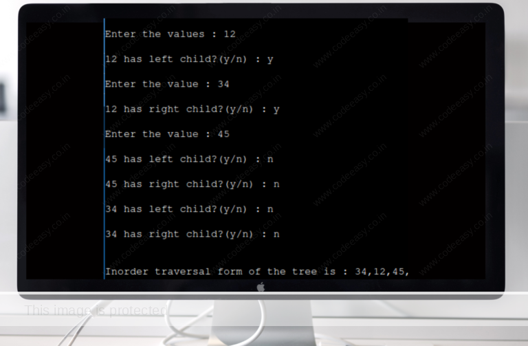 Easy Binary Tree Creation using Stack code